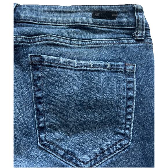 Kut From The Kloth Jeans Womens 8 Ankle Straight Leg Cuffed Frayed Distressed - Picture 3 of 12